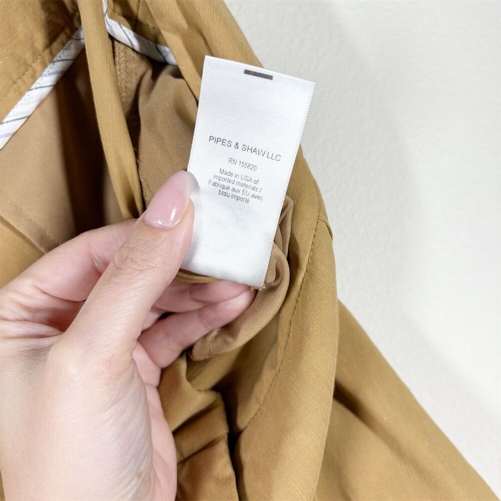 Veronica Beard Lago Stretch Linen Ankle Pant Sz 8 Camel Tan‎ Slim Leg High Rise - Picture 8 of 11